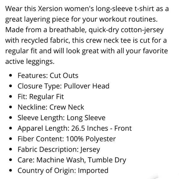 Xersion Women's Black Crew Neck Long Sleeve T-Shirt Size XXL - Picture 6 of 9